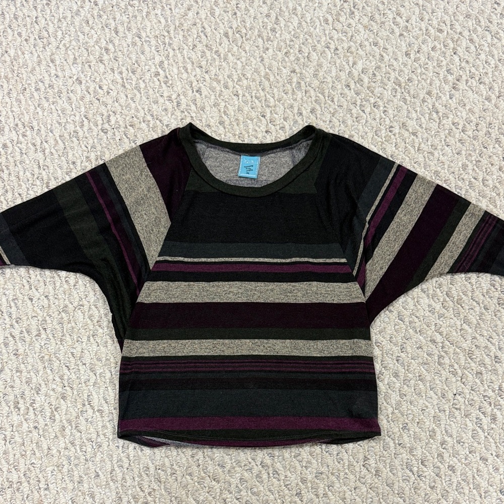h.i.p. Kids Tee - Black, Gray, Purple Stripes